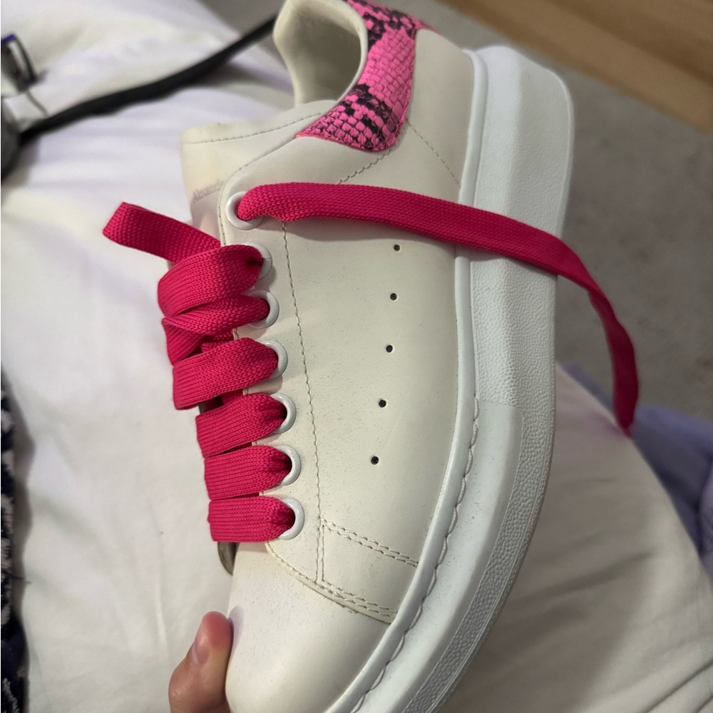 Alexander McQueen Pink and White Sneakers